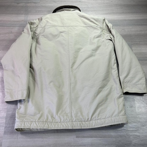 L.L. Bean Chore Coat Mens XLT Beige Canvas Sherpa Fleece Lined Parka Outdoor - Picture 3 of 10